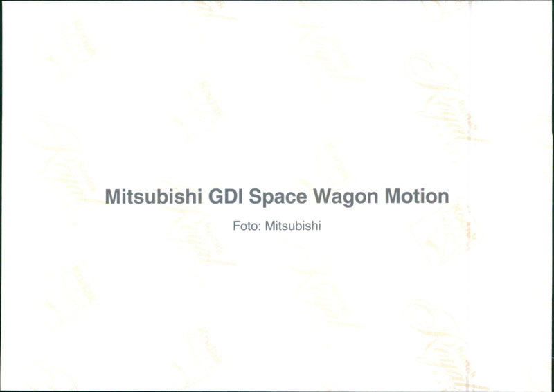 Mitsubishi GDI Space Wagon Motion - Vintage Photograph