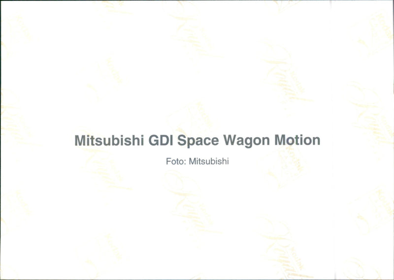 Mitsubishi GDI Space Wagon Motion - Vintage Photograph