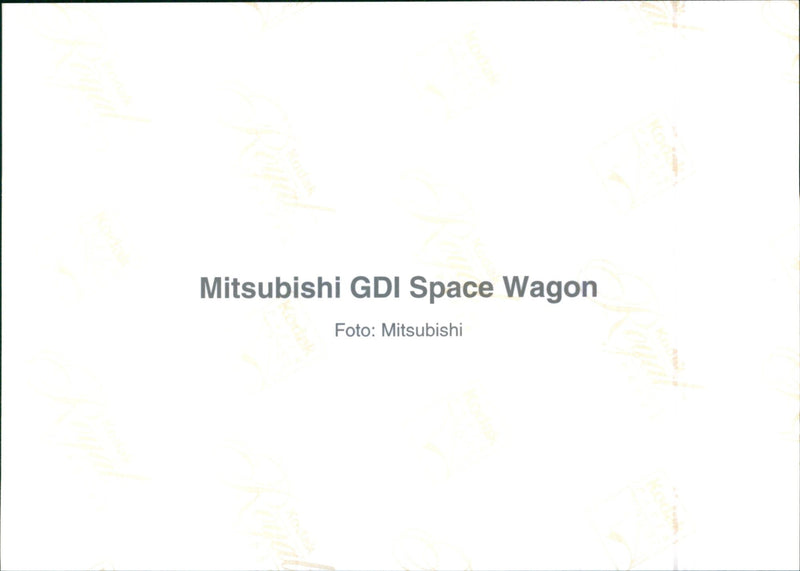 Mitsubishi GDI Space Wagon - Vintage Photograph