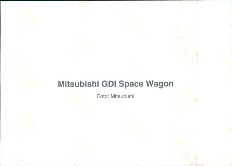 Mitsubishi GDI Space Wagon - Vintage Photograph