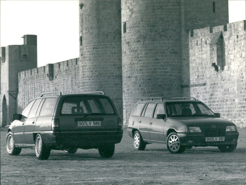 Opel Kadett Caravan Club 2.0i and Opel Omega Caravan 3.0i - Vintage Photograph