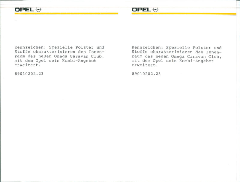 1989 Opel Omega Caravan Club - Vintage Photograph