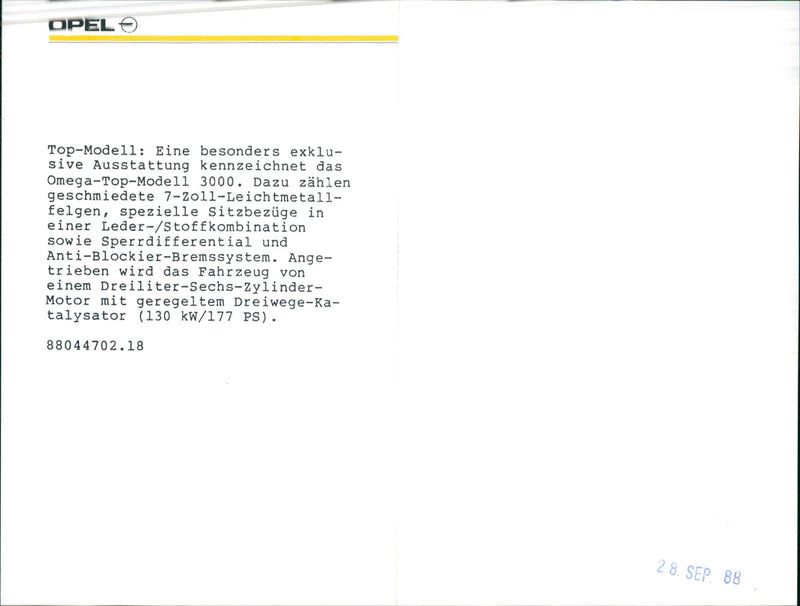 1989 Opel Omega - Vintage Photograph