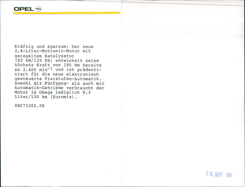 1989 Opel Omega - Vintage Photograph