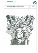 Drawing of the BMW V 12 light-alloy engine - Vintage Photograph