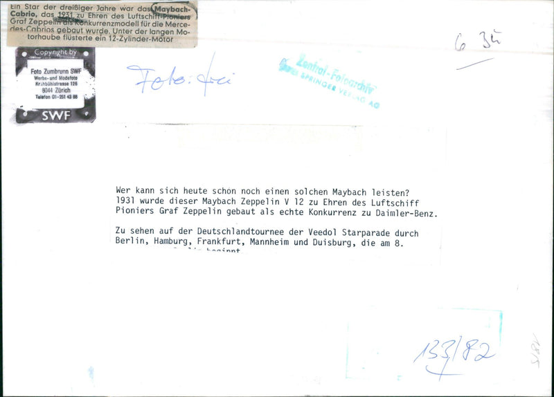 BMW Maybach Zeppelin V12 - Vintage Photograph