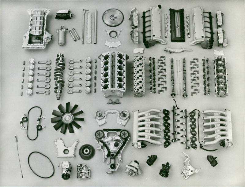 BMW 750 iL Engine Parts - Vintage Photograph