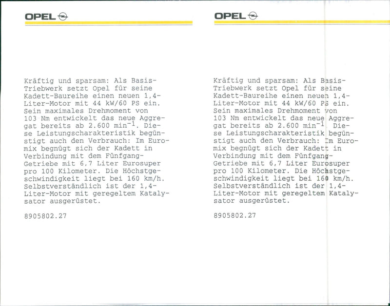 Opel Kadett 1990 - Vintage Photograph