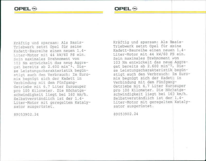 Opel Kadett 1990 - Vintage Photograph