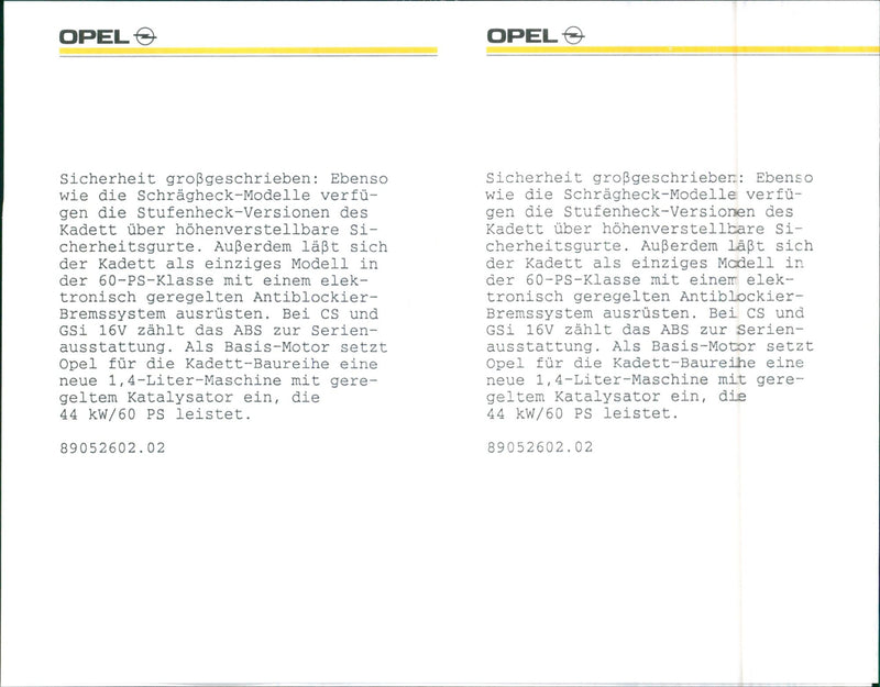 Opel Kadett 1990 - Vintage Photograph