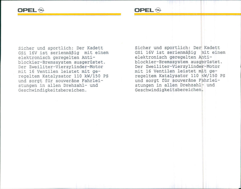 Opel Kadett 1990 - Vintage Photograph