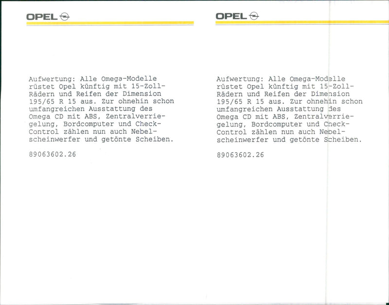 Opel Omega 1990 - Vintage Photograph