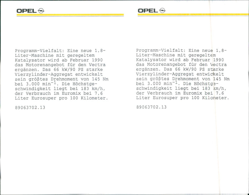 Opel Vectra 1990 - Vintage Photograph