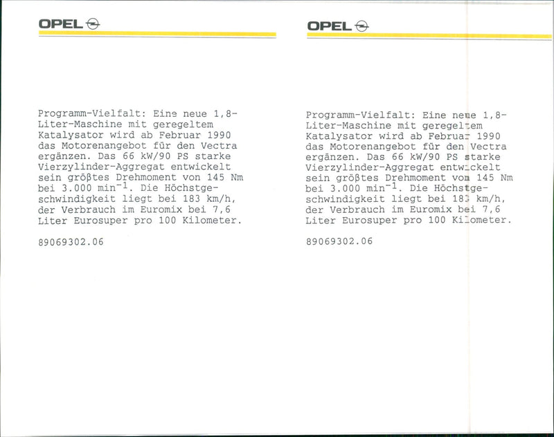 Opel Vectra 1990 - Vintage Photograph