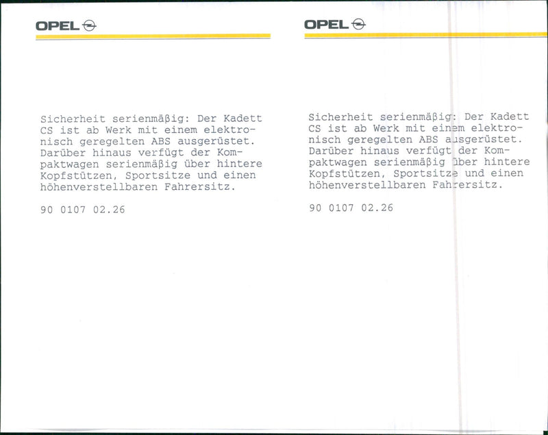 Opel Kadett CS - Vintage Photograph