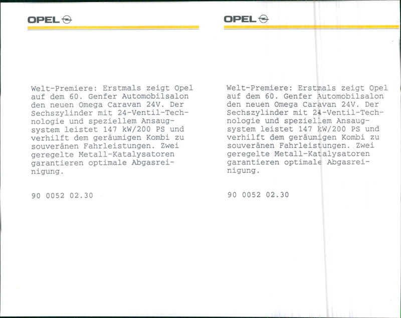 Opel Omega Caravan 24V - Vintage Photograph