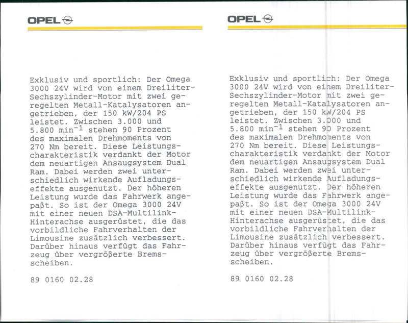 Opel Omega 3000 - Vintage Photograph