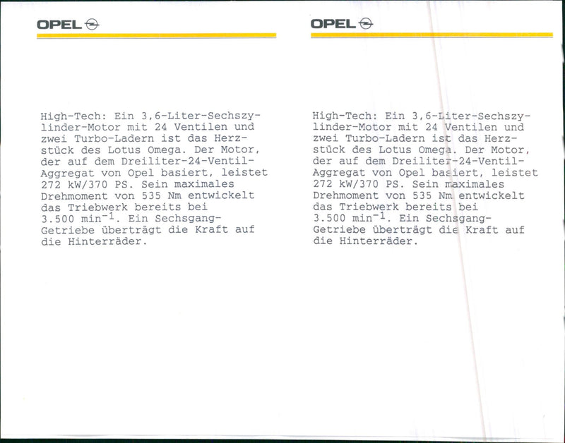 Opel Lotus Omega - Vintage Photograph