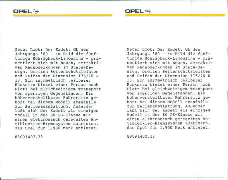 Opel Kadett GL - Vintage Photograph