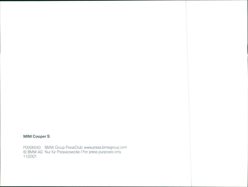 Mini Cooper S 2001 - Vintage Photograph