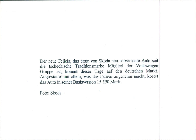1995 Skoda Felicia - Vintage Photograph