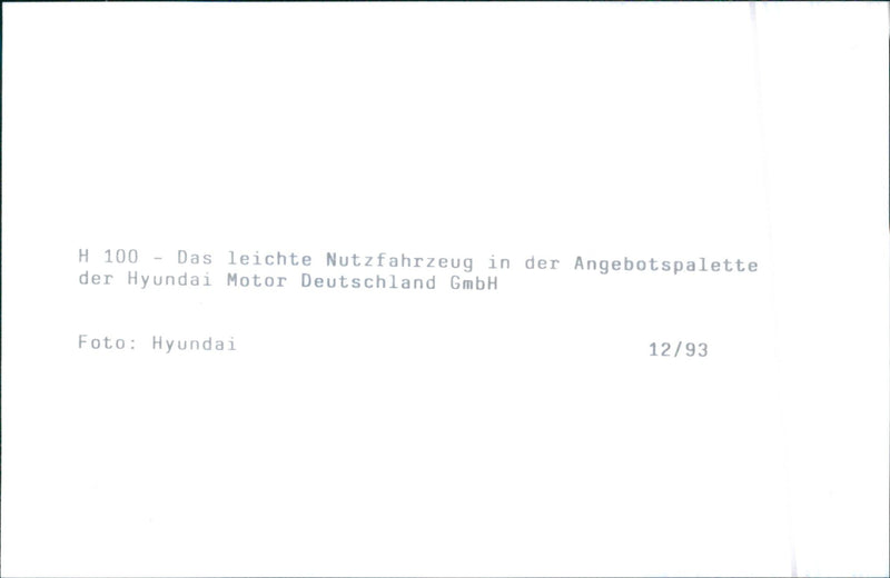 1993 Hyundai H100 - Vintage Photograph