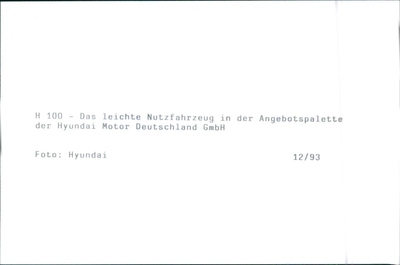 1993 Hyundai H100 - Vintage Photograph