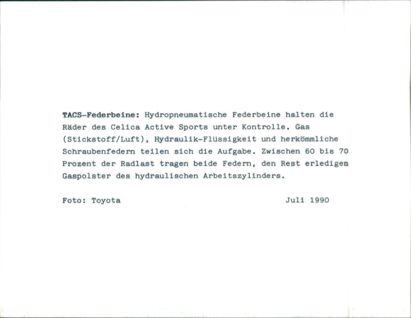 Toyota TACS struts - Vintage Photograph