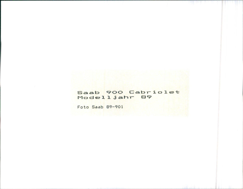1989 Saab 900 Cabriolet - Vintage Photograph