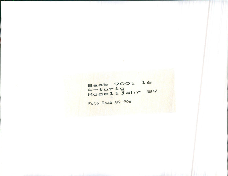 1989 Saab 900i 16 - Vintage Photograph