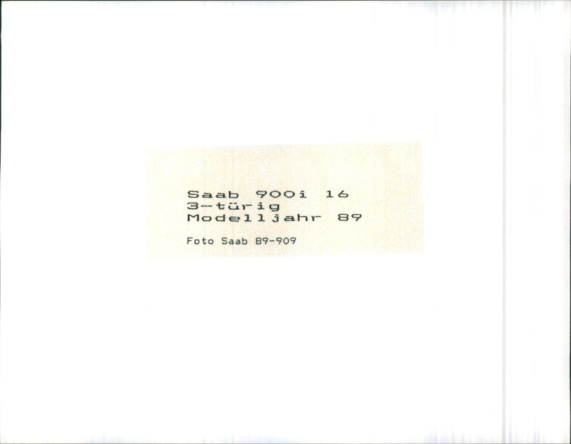 1989 Saab 900i 16 - Vintage Photograph