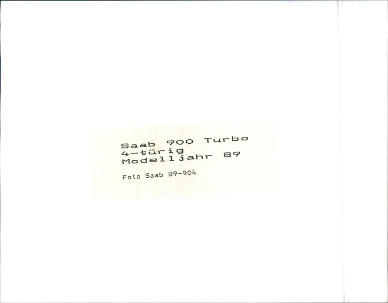 1989 Saab 900 Turbo - Vintage Photograph