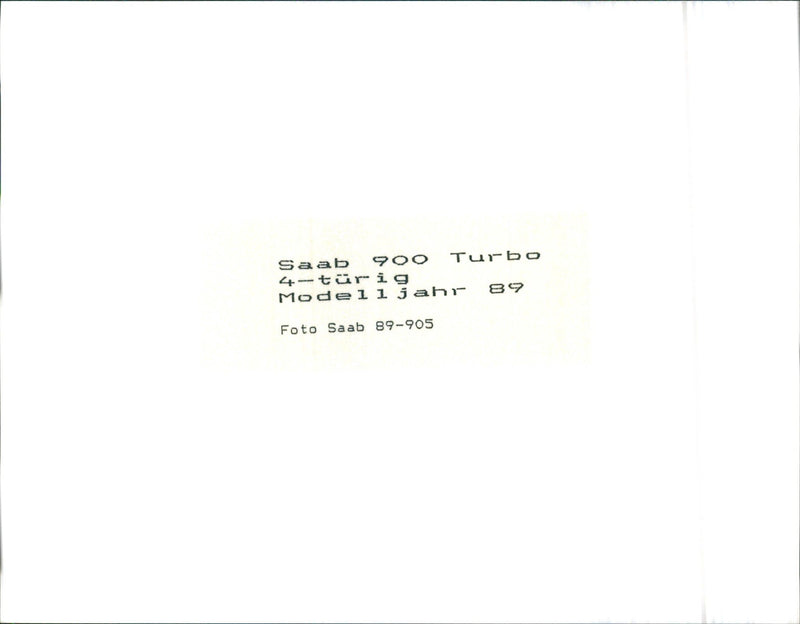 1989 Saab 900 Turbo - Vintage Photograph