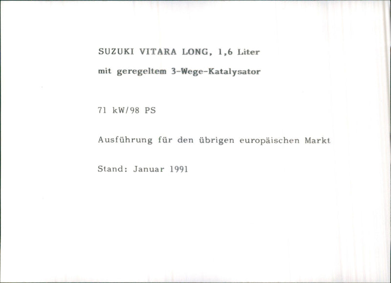 Suzuki Vitara - Vintage Photograph