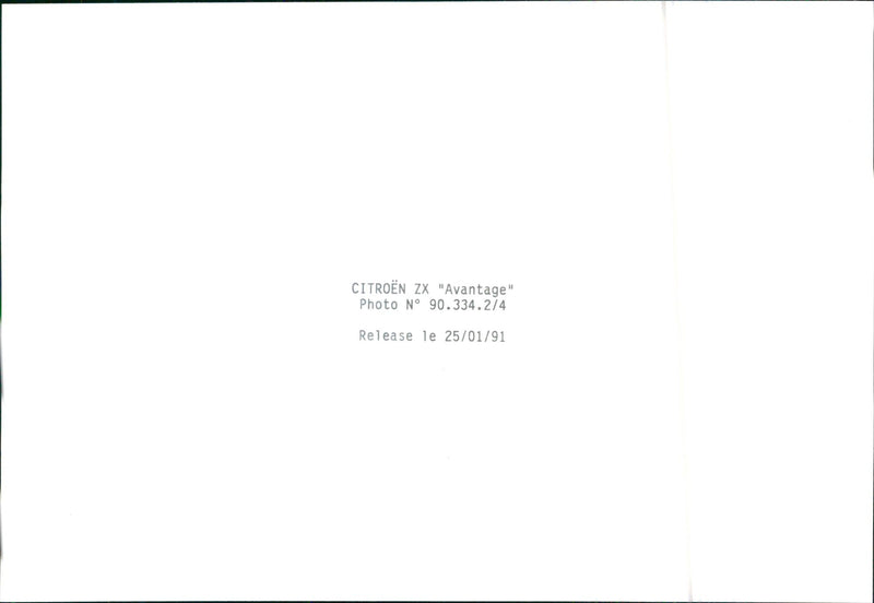 1991  Citroën ZX "Avantage" - Vintage Photograph