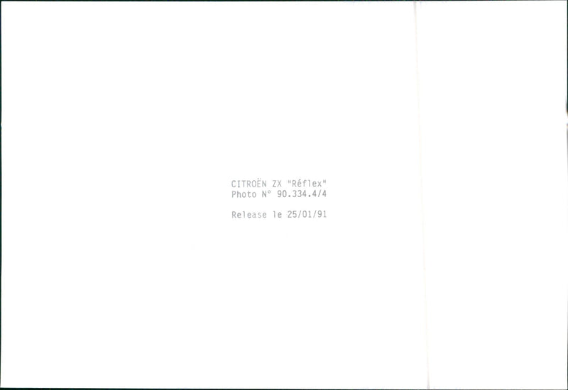 1991  Citroën  ZX "Réflex" - Vintage Photograph