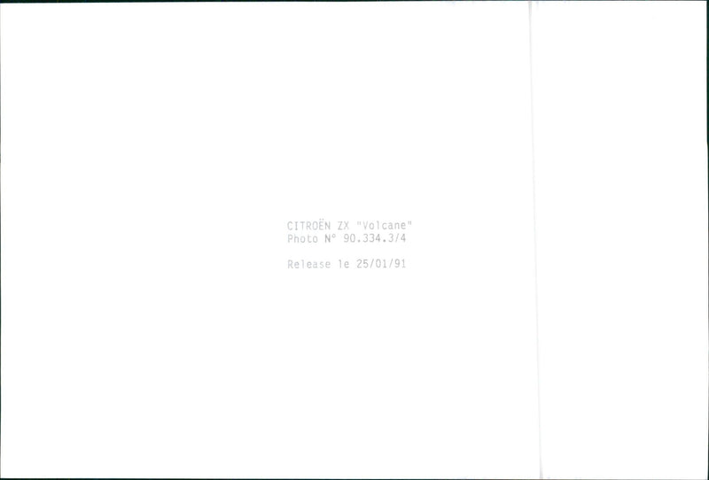 1991  Citroën  ZX "Volcane" - Vintage Photograph