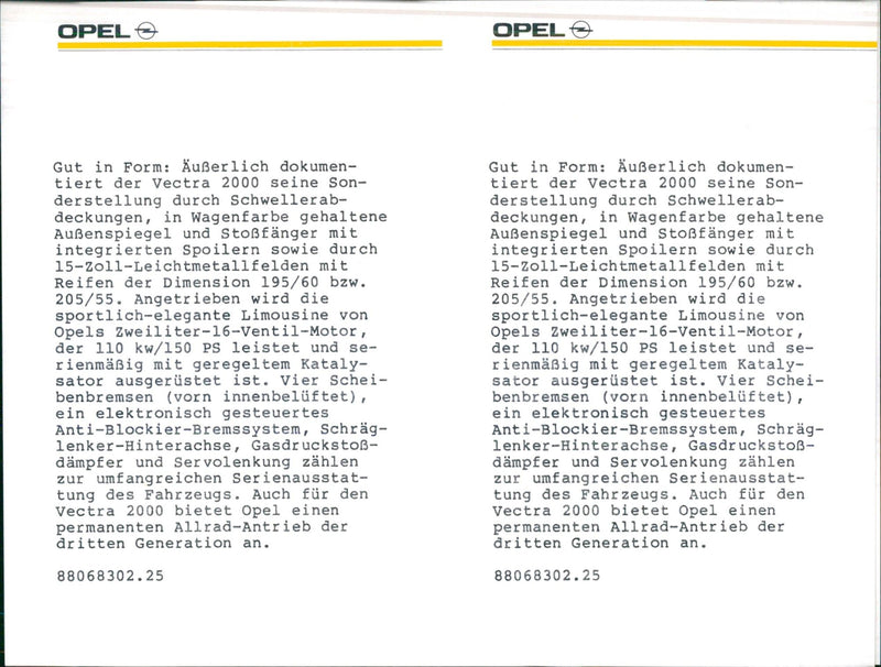 Opel Vectra 2000 - Vintage Photograph