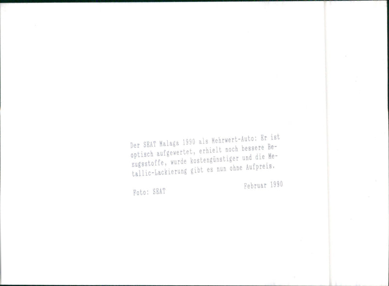 1990 Seat Malaga - Vintage Photograph