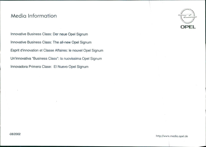 2002 Opel Signum - Vintage Photograph