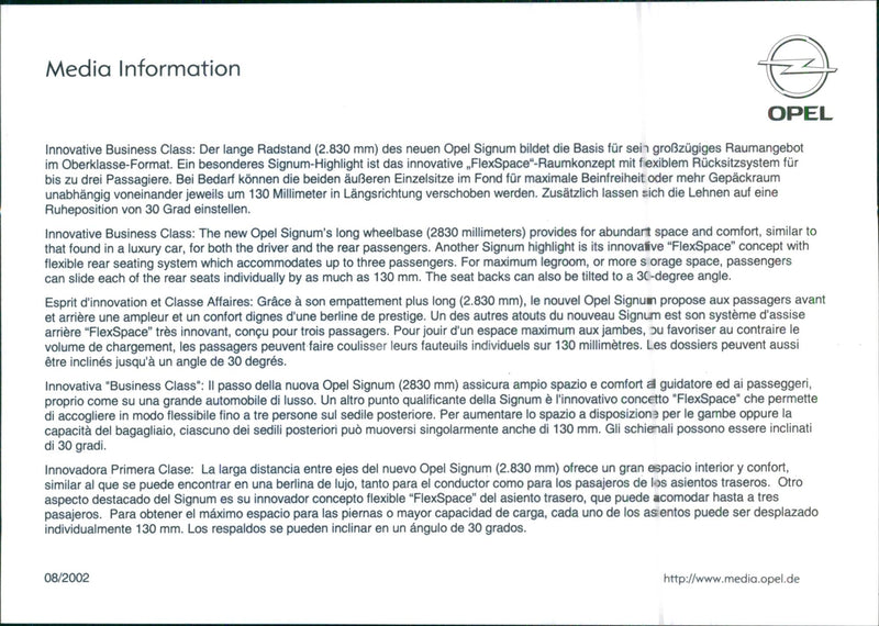 2002 Opel Signum - Vintage Photograph