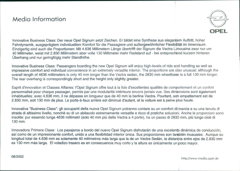 2002 Opel Signum - Vintage Photograph