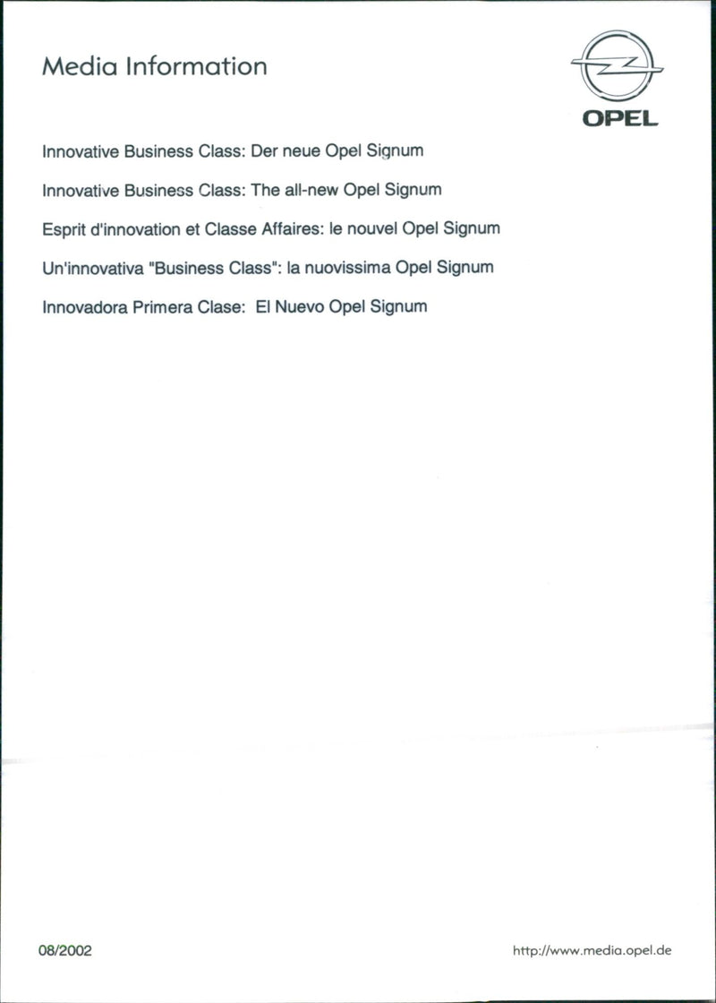 2002 Opel Signum - Vintage Photograph