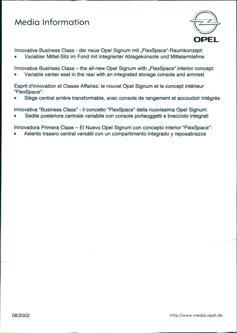 2002 Opel Signum - Vintage Photograph