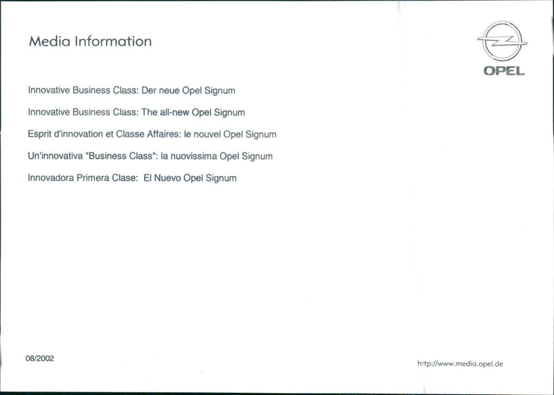 2002 Opel Signum - Vintage Photograph