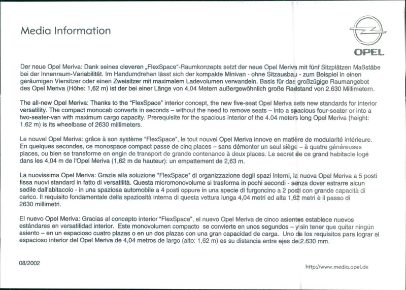 2002 Opel Meriva - Vintage Photograph