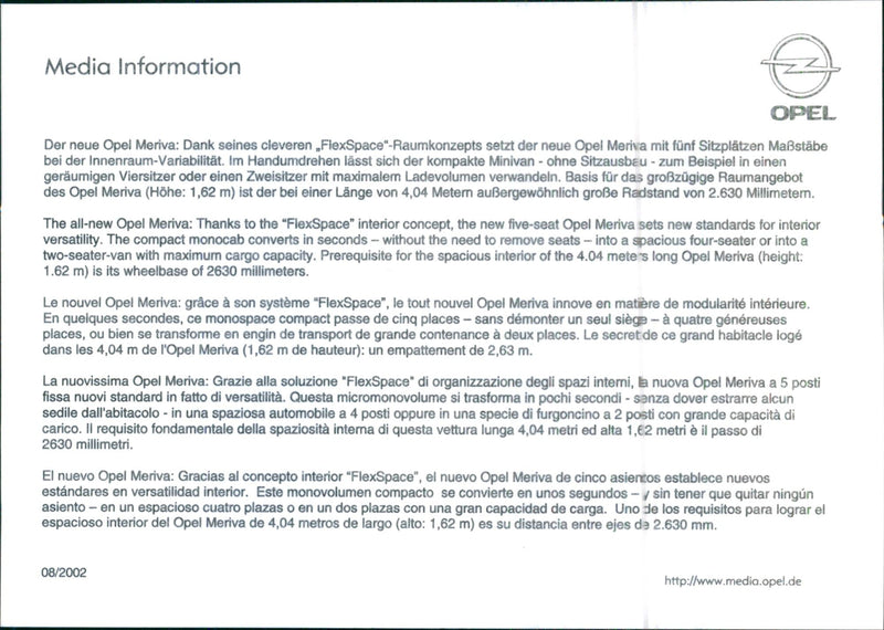 2002 Opel Meriva - Vintage Photograph