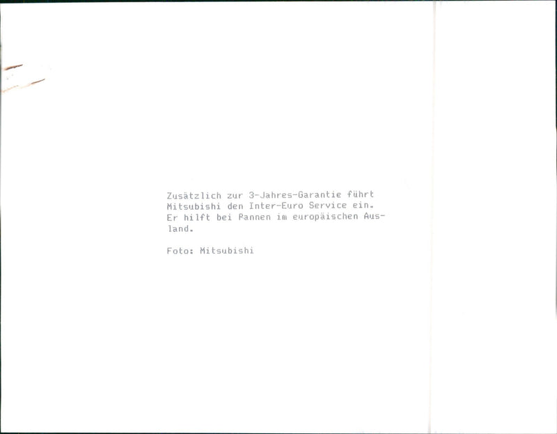 Mitsubishi is introducing the Inter-Euro Service - Vintage Photograph