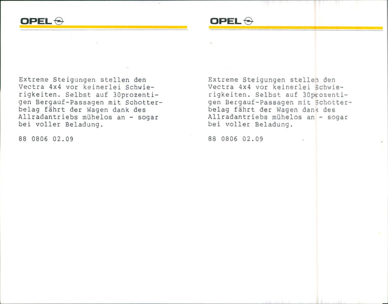 1988 Opel Vectra 4x4 - Vintage Photograph