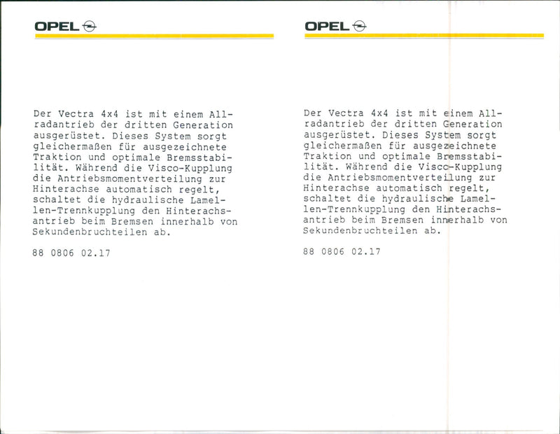 1988 Opel Vectra 4x4 - Vintage Photograph